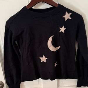 GAP Black Sweater with Star and Moon Design